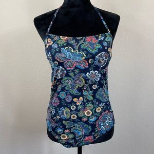 J. Crew Floral Paisley Open Back One Piece Swimsuit 10